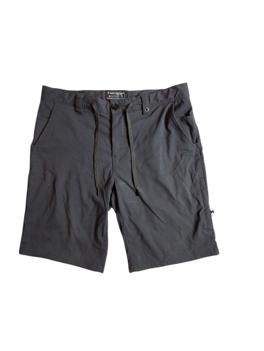 686 Everywhere Hybrid Shorts Men's 32 Gray Drawstring 10-Pocket Trekking Hiking